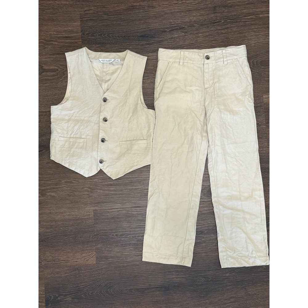 Janie and Jack Special Occasion Boys Cream Vest Pants Set Size 7 8 Formal